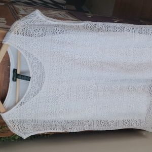 LRL Lace sleeveless Top 1X